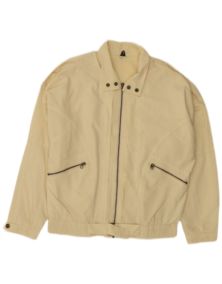 C&A Womens Bomber Jacket UK 18 XL Beige Polyester