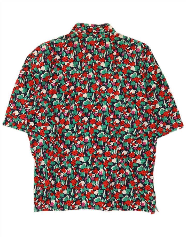 Vintage kvinders kortærmet skjortebluse EU 38 Medium Multicolored Floral
