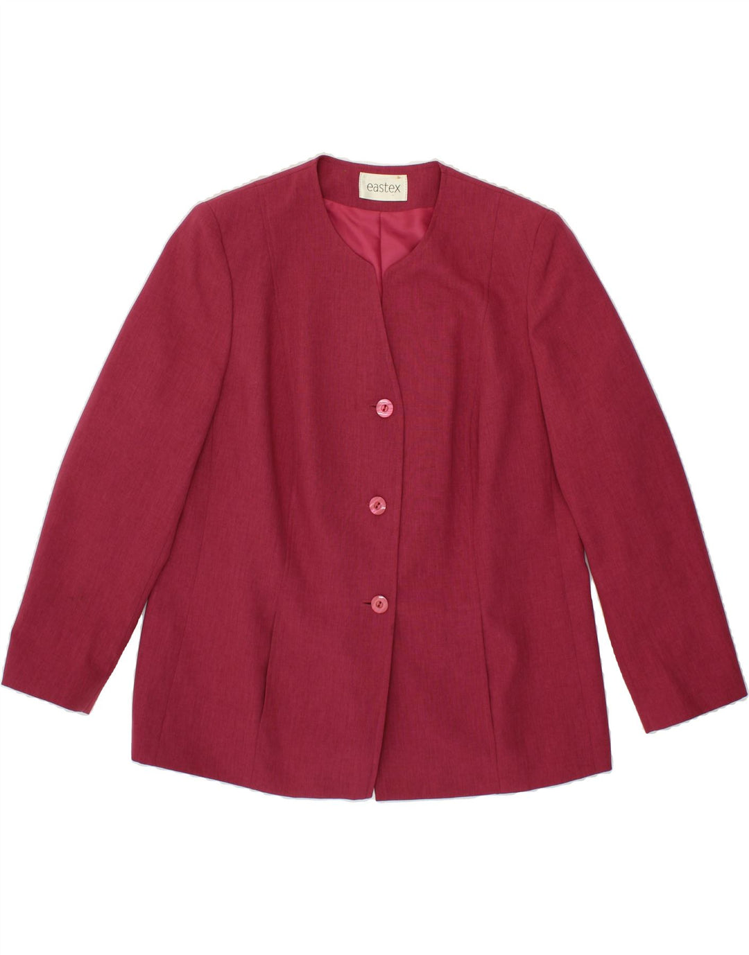 VINTAGE Womens 3 Button Blazer Jacket UK 16 Large Pink Polyester Vintage Vintage and Second-Hand Vintage from Messina Hembry 