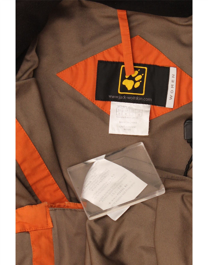 Jack Wolfskin Dame Regnjakke med hætte UK 14 Medium Orange Colourblock