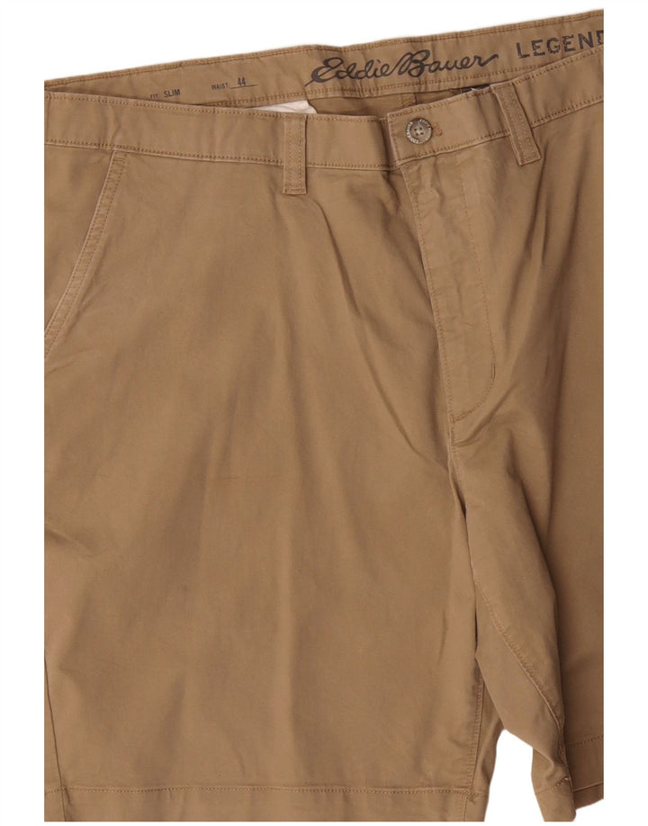 Eddie Bauer Herre Slim Chino Shorts W44 2XL Beige Bomuld