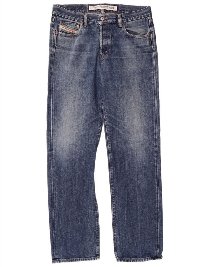 DIESEL Straight Jeans til mænd W34 L33 Blue Cotton Classic