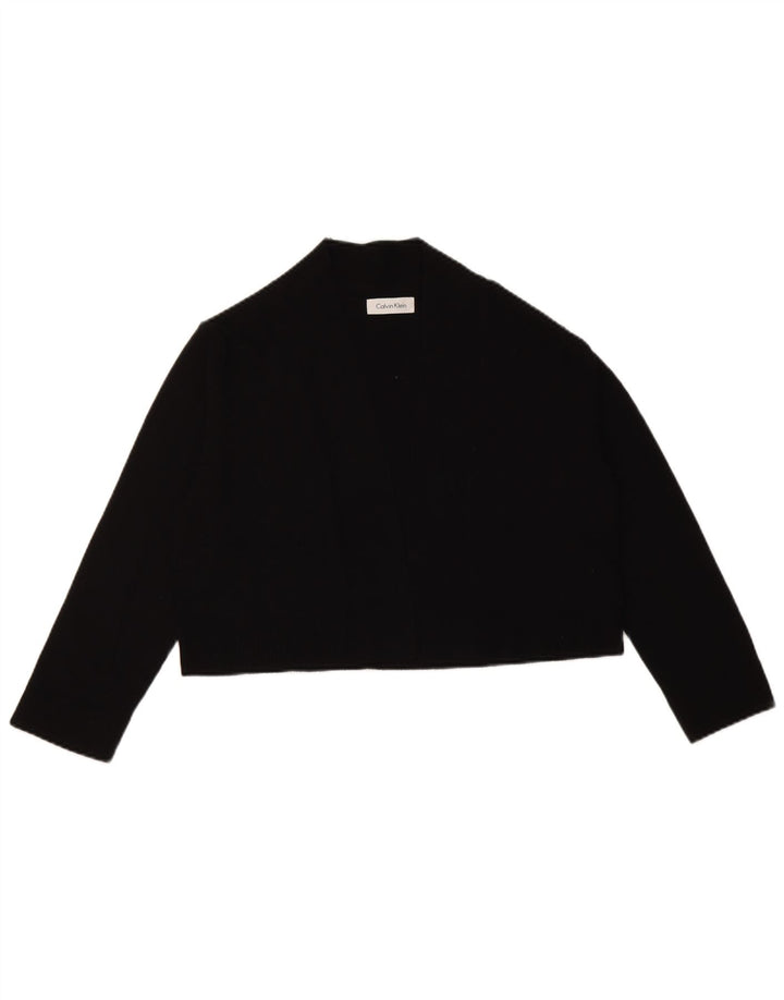 Calvin Klein Dame Crop Top Langærmet UK 12 Medium Sort