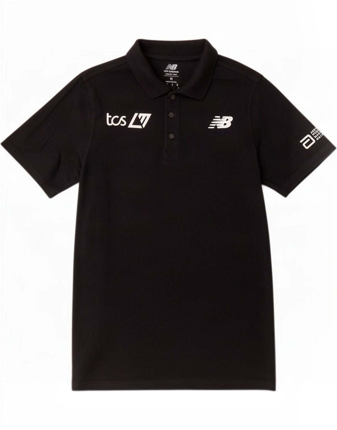 New Balance Herre grafisk poloshirt Medium Sort bomuld