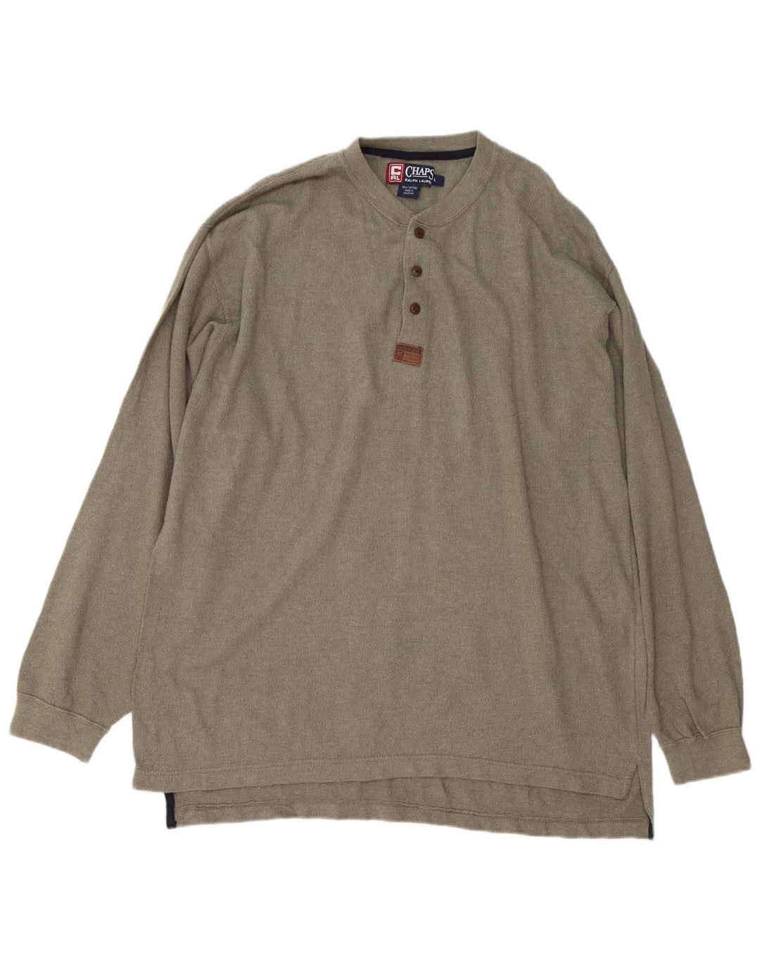 Chaps Ralph Lauren Herre Top Langærmet Stor Khaki Bomuld