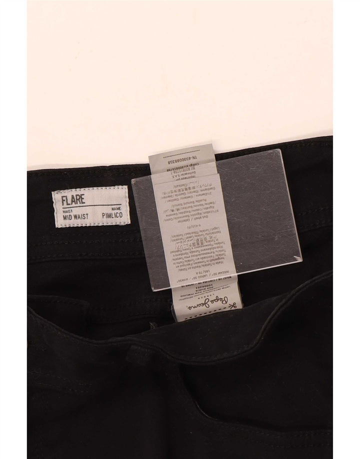 PEPE Jeans Dame Pimlico Mid Rise Flared W28 L30 Sort Bomuld