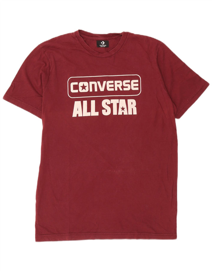 Converse Herre grafisk T-shirt Top Stor Bourgogne Bomuld