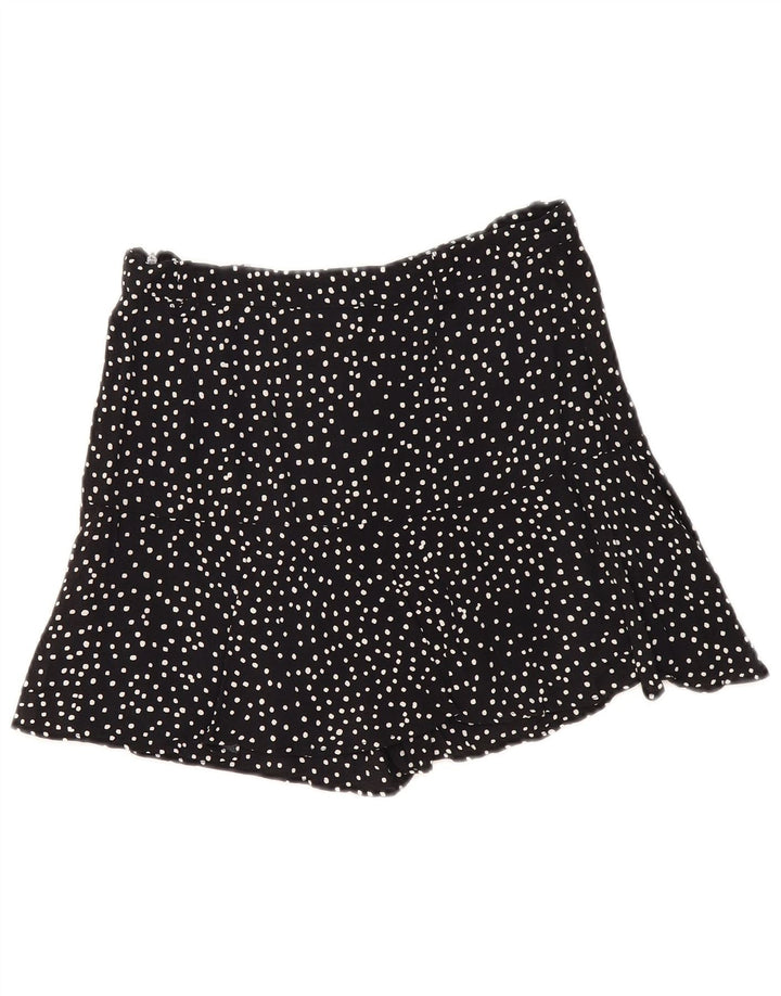 Zara Womens Skort UK 14 Medium Black Spotted Viscose