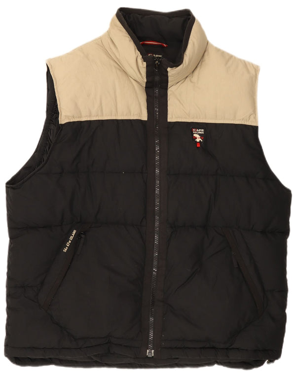 Cape Horn Herre Polstret Gilet UK 42 XL Sort Colourblock