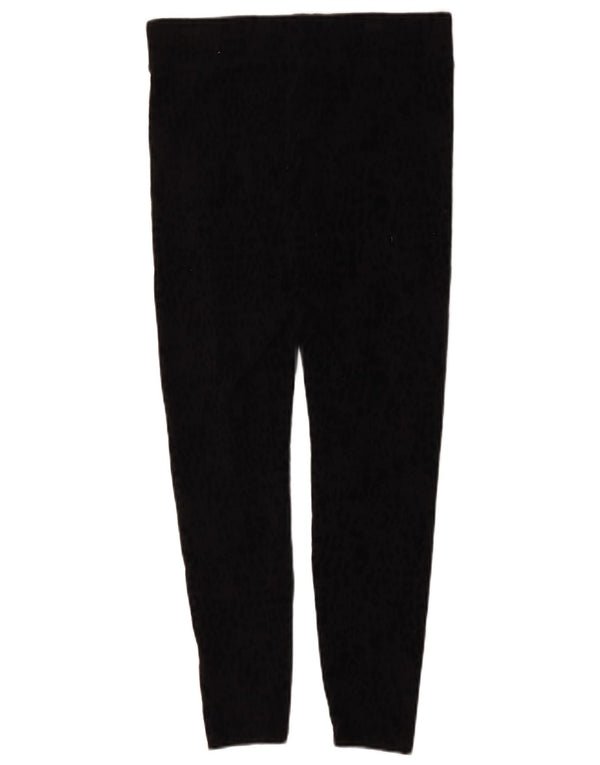 Marks & Spencer Womens Leggings UK 10 Small Black Animal Print Bomuld