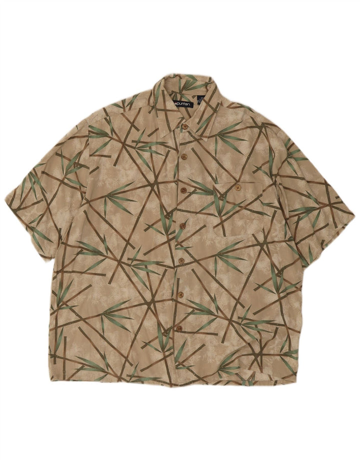 Puritan Herre abstrakt mønster kortærmet skjorte størrelse 42/44 Large Beige