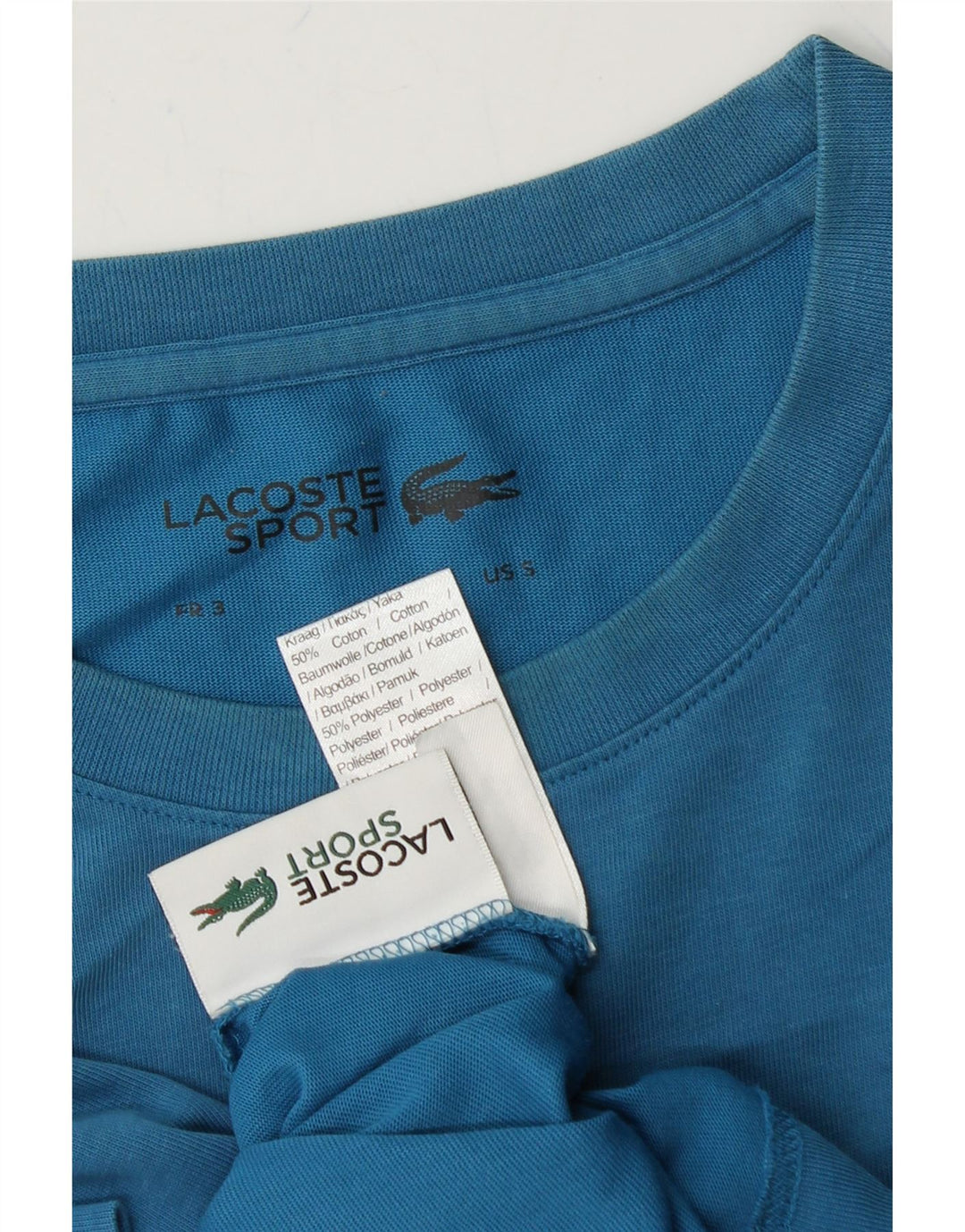 LACOSTE Mens T-Shirt Top Size 3 Small Blue Polyester Vintage Lacoste and Second-Hand Lacoste from Messina Hembry 