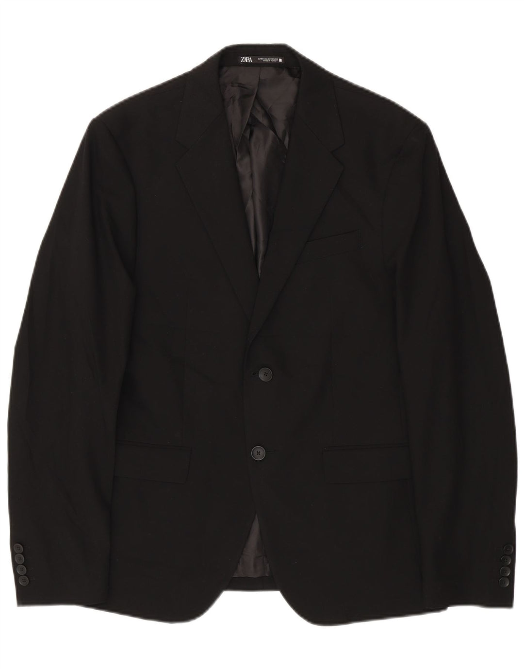 Zara Herre 2-knaps blazerjakke EU 50 Medium Sort