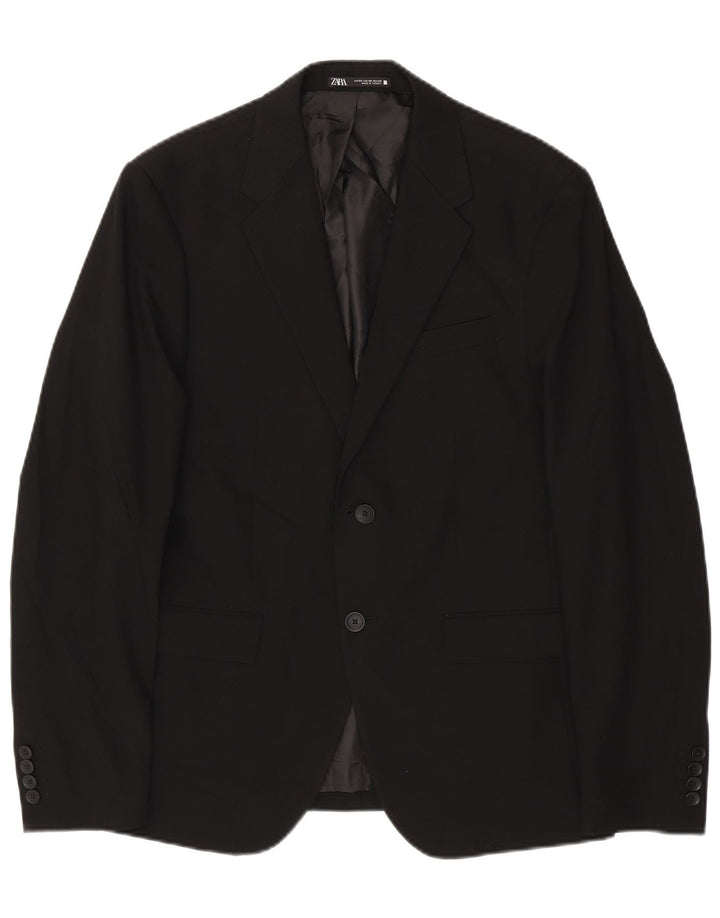 Zara Herre 2-knaps blazerjakke EU 50 Medium Sort