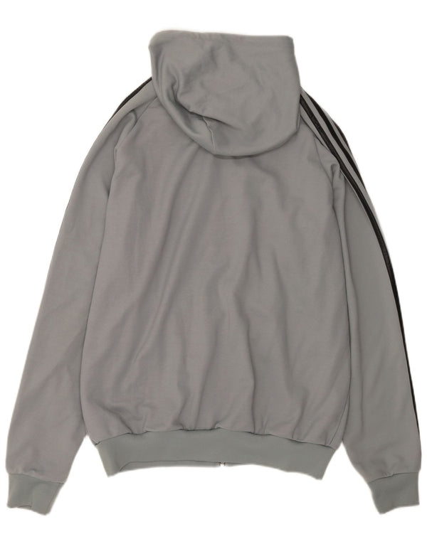 Adidas Herre grafisk hættetrøje Sweater med lynlås Large Grå Colourblock Bomuld