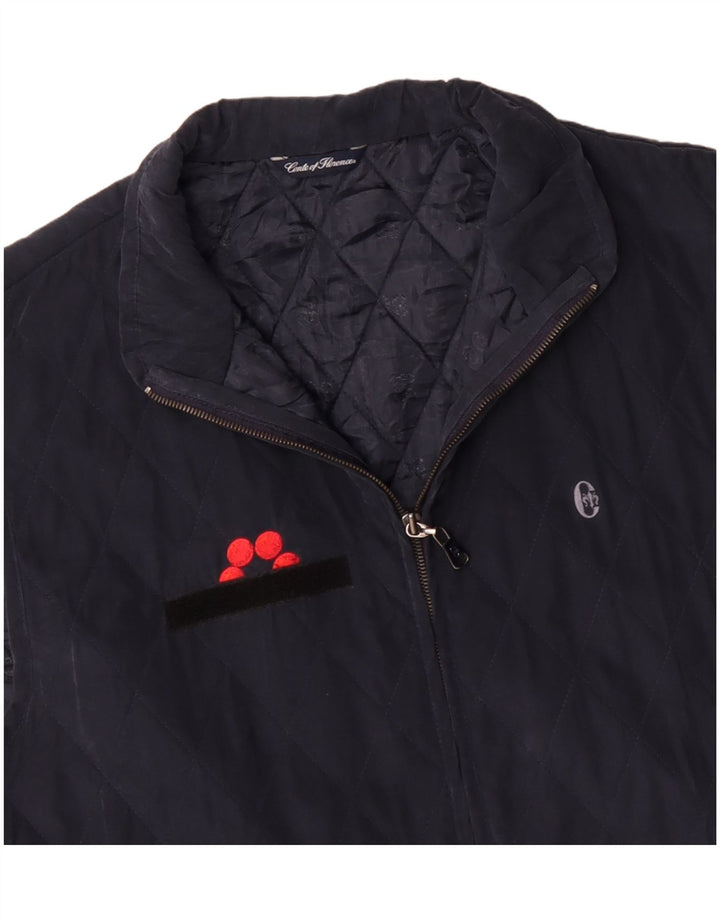 CONTE OF FLORENCE Herre Quiltet Gilet UK 44 2XL Navy Blue