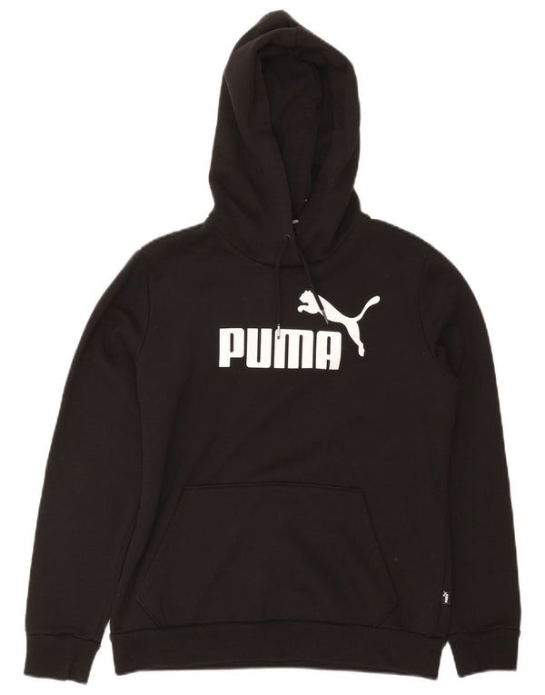 Puma grafisk hættetrøje til kvinder UK 14 Medium Sort bomuld
