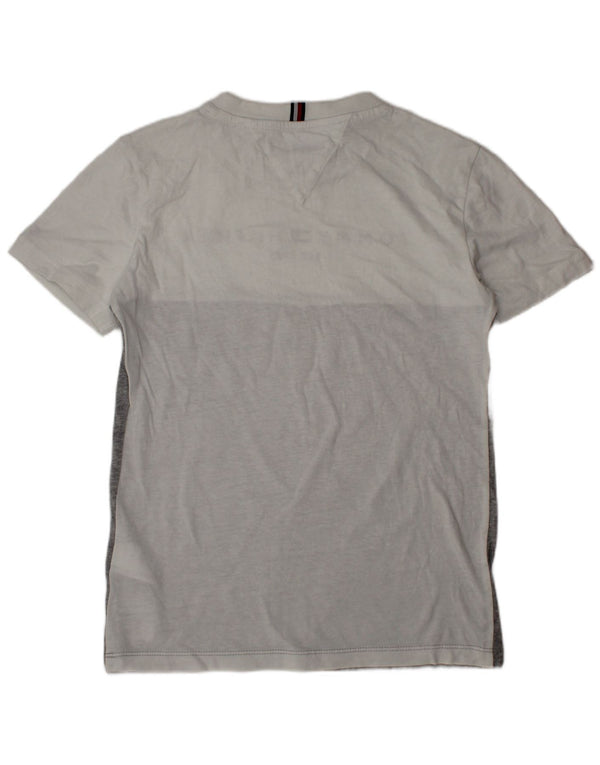 TOMMY HILFIGER Grafisk T-shirt drenge top 9-10 år Grå Colourblock Bomuld