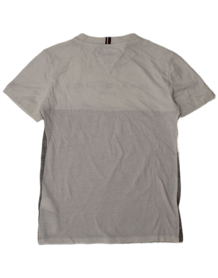 TOMMY HILFIGER Grafisk T-shirt drenge top 9-10 år Grå Colourblock Bomuld