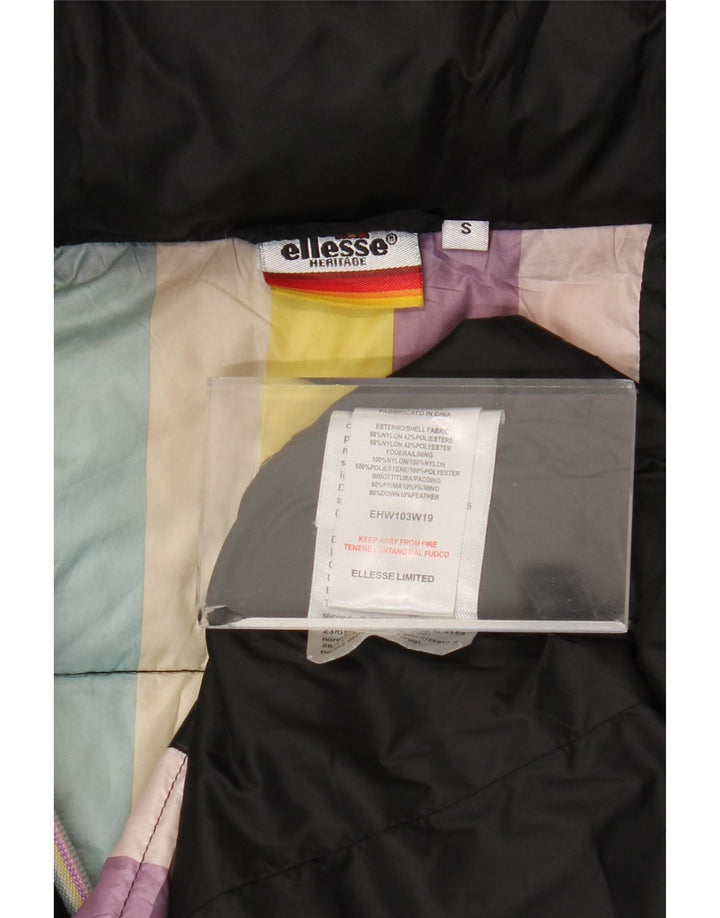 Ellesse Womens Heritage hættepolstret jakke UK 10 Small Black Nylon