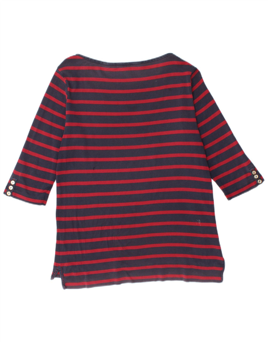 TOMMY HILFIGER Womens Top 3/4 Sleeve UK 12 Medium Navy Blue Striped