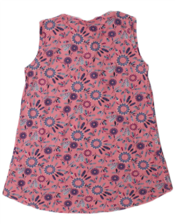 Weird Fish Damevest Top UK 14 Medium Pink Blomsterbomuld