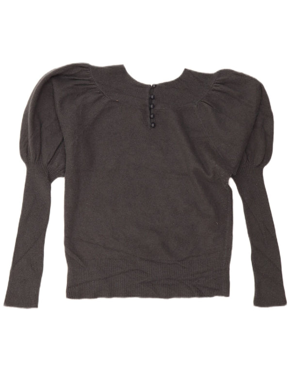 French Connection Dame Boat Neck Jumper Sweater UK 14 Large Grey Angora