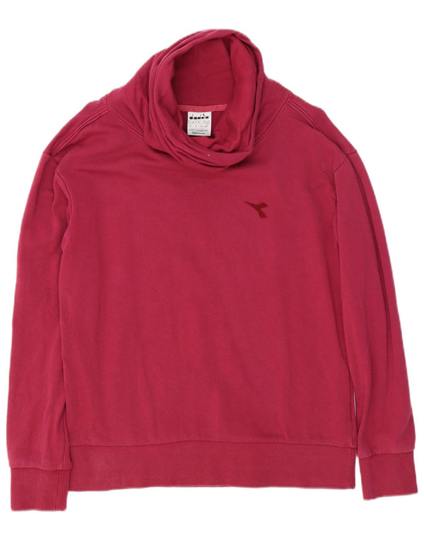 Diadora Herre Rullehals Sweatshirt Jumper Medium Bourgogne bomuld