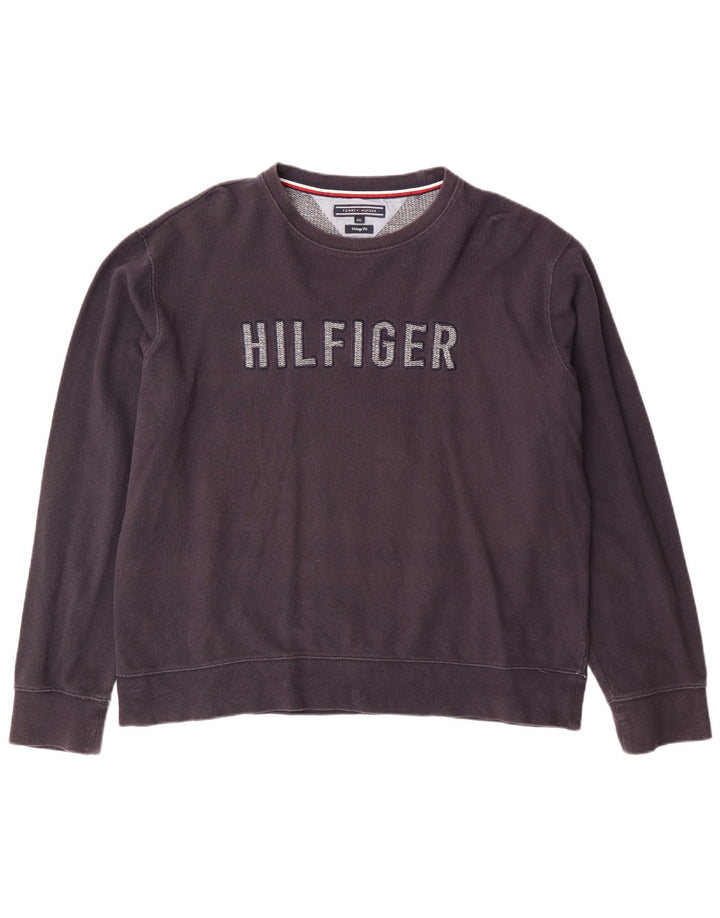 TOMMY HILFIGER Grafisk sweatshirt til mænd 2XL marineblå bomuld