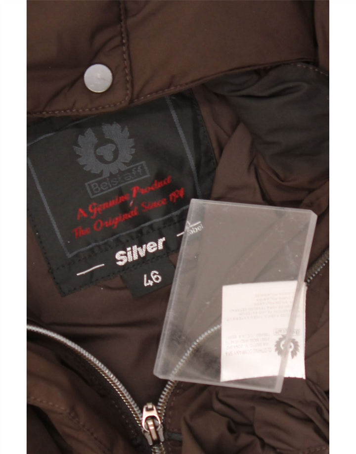 BELSTAFF Womens Hooded Padded Jacket IT 46 Large Brown Nylon