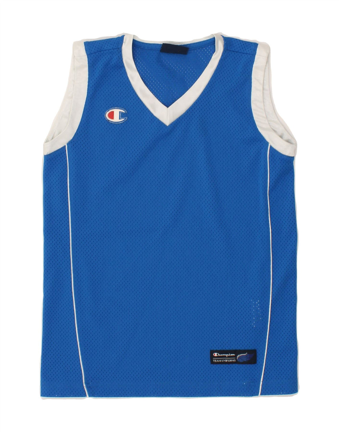 CHAMPION Boys Vest Top 9-10 Years Medium  Blue Polyester Vintage Champion and Second-Hand Champion from Messina Hembry 