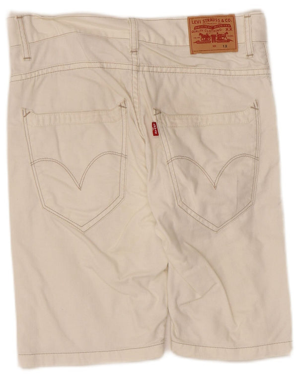 Levi's Girls Denim Shorts 11-12 år W28 Hvid Bomuld