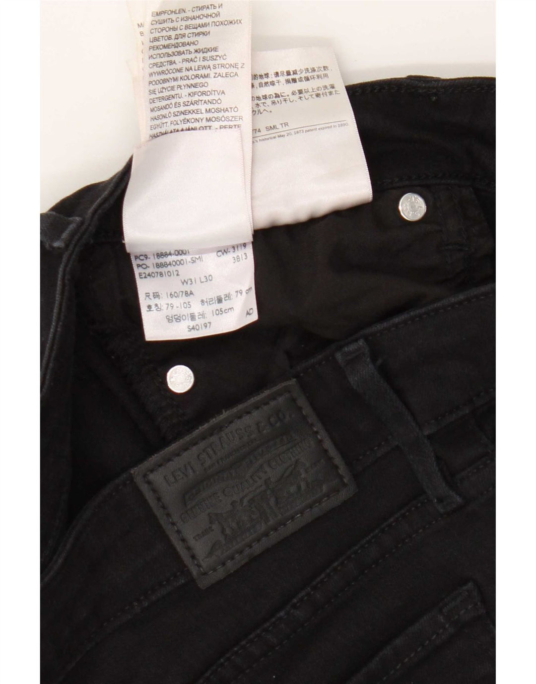Levi's Dame 712 Slim Jeans W31 L30 Sort Bomuld