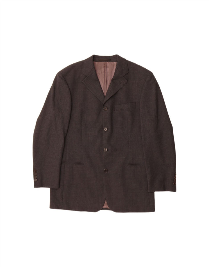 HUGO BOSS Mens 4 Button Blazer Jacket EU 46 Small Grey Wool Vintage Hugo Boss and Second-Hand Hugo Boss from Messina Hembry 