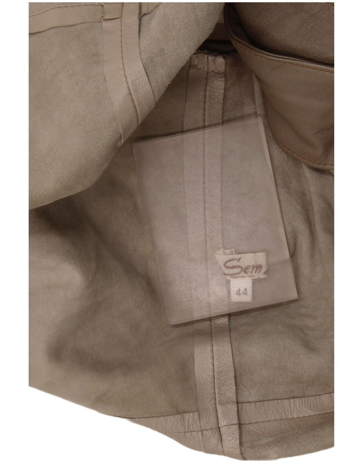 Vintage læderjakke til kvinder IT 44 Medium Grey Colourblock læder