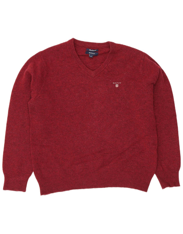 Gant Herre V-hals sweater Medium Bourgogne Flecked Lammeuld