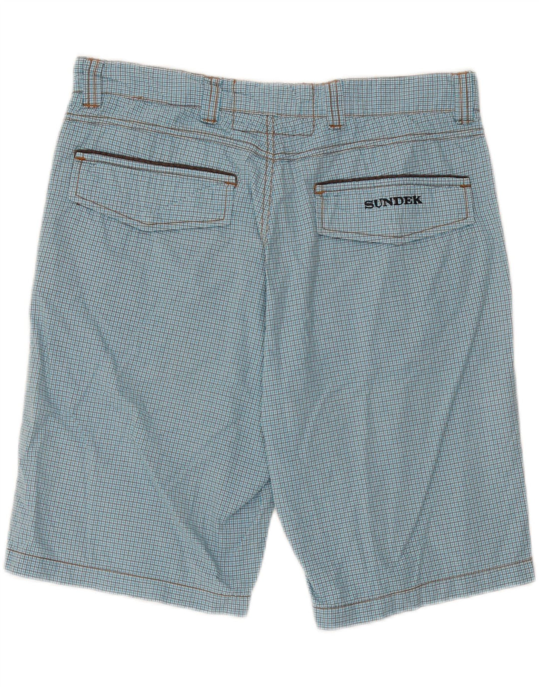 Sundek Herre Chino Shorts W33 Stor Blå Ternet Bomuld