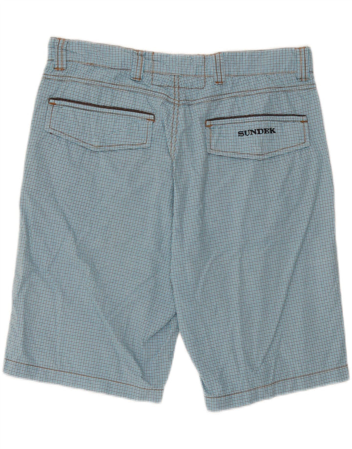 Sundek Herre Chino Shorts W33 Stor Blå Ternet Bomuld