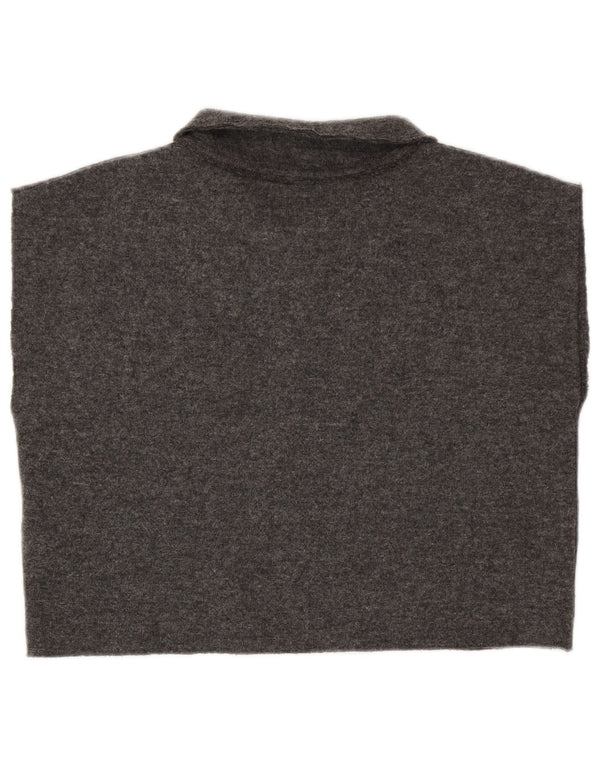 Zara Womens Crop ærmeløs poloshirt UK 14 Medium Grey Polyester