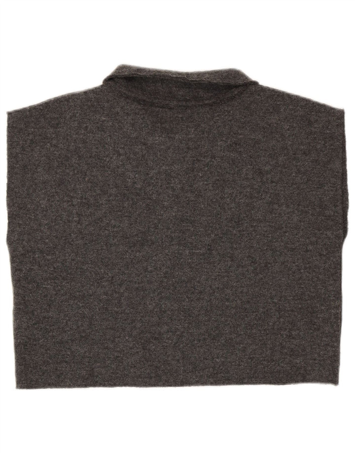 Zara Womens Crop ærmeløs poloshirt UK 14 Medium Grey Polyester