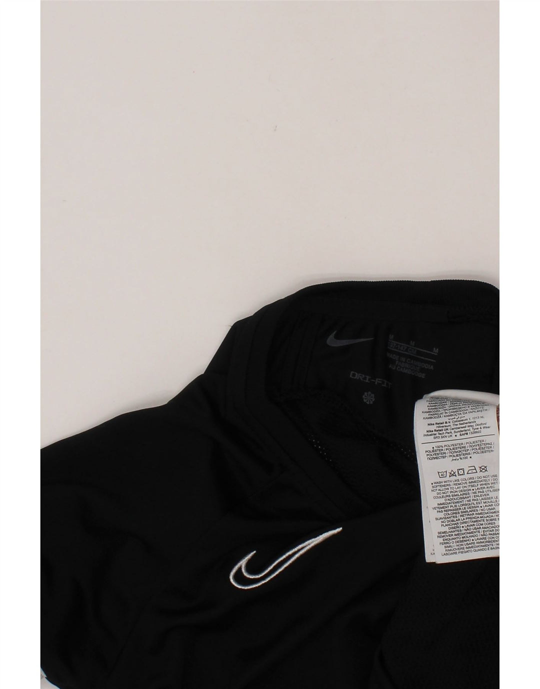 NIKE Boys Dri Fit T-Shirt Top 10-11 år Medium Sort Colourblock