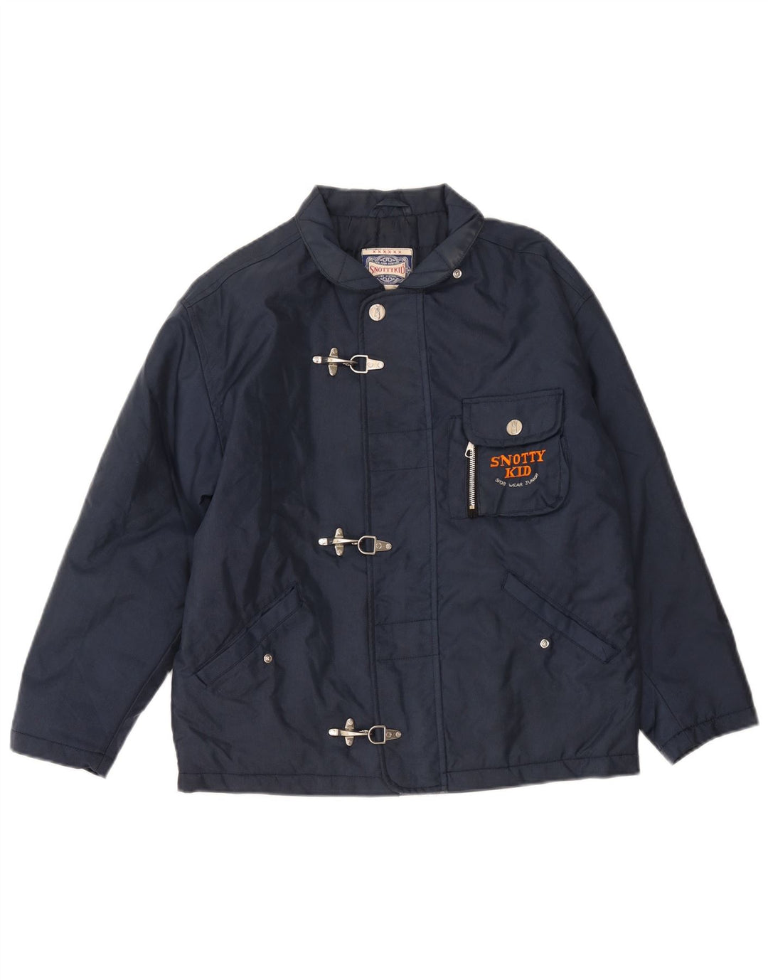 Vintage Windbreaker frakke til drenge 11-12 år marineblå polyamid