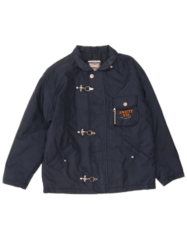 Vintage Windbreaker frakke til drenge 11-12 år marineblå polyamid