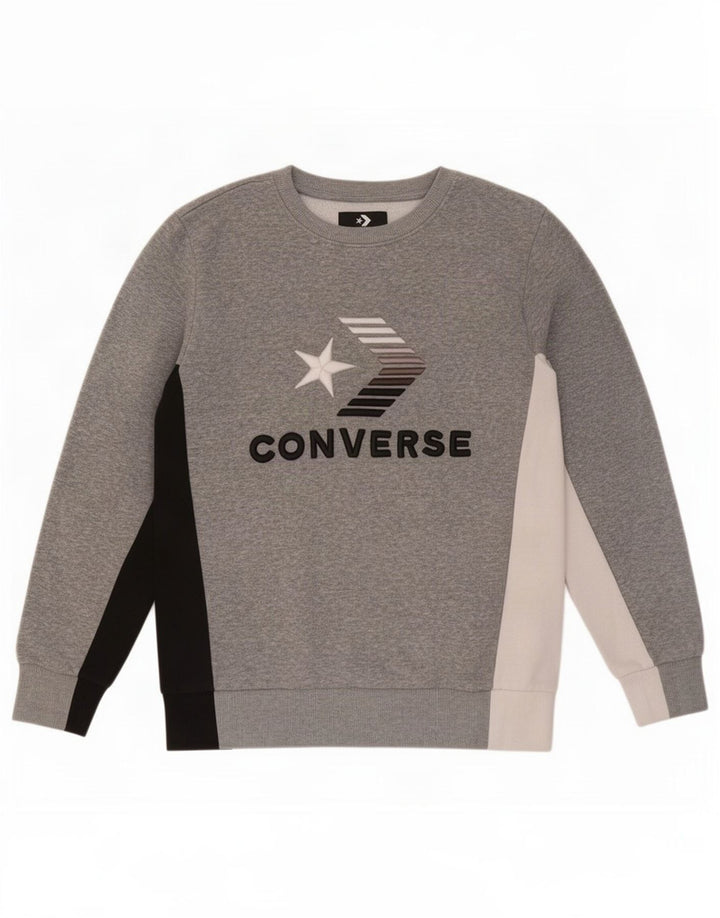 Converse drenge grafisk sweatshirt jumper 12-13 år stor grå farveblok