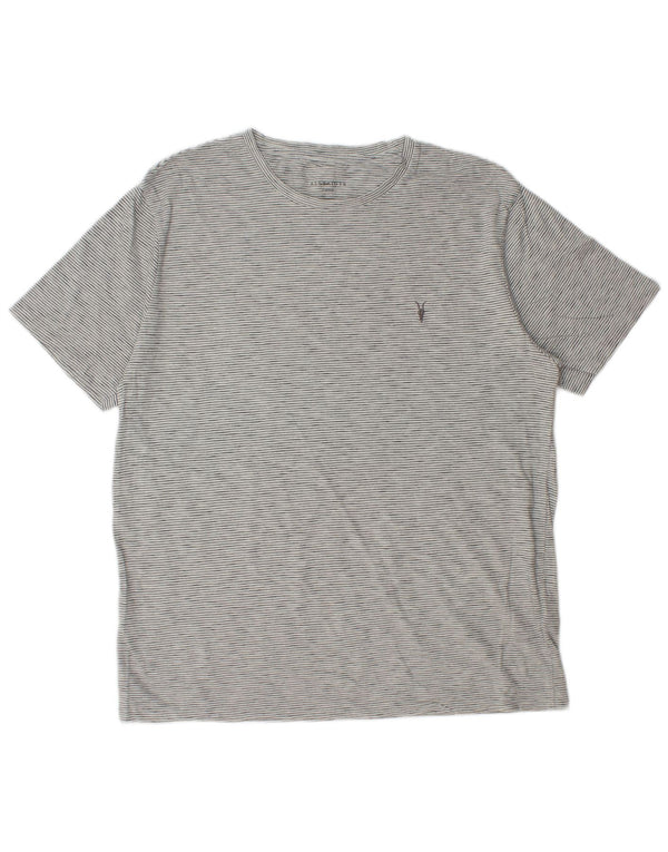 All Saints Herre T-Shirt Top XL Gråstribet bomuld