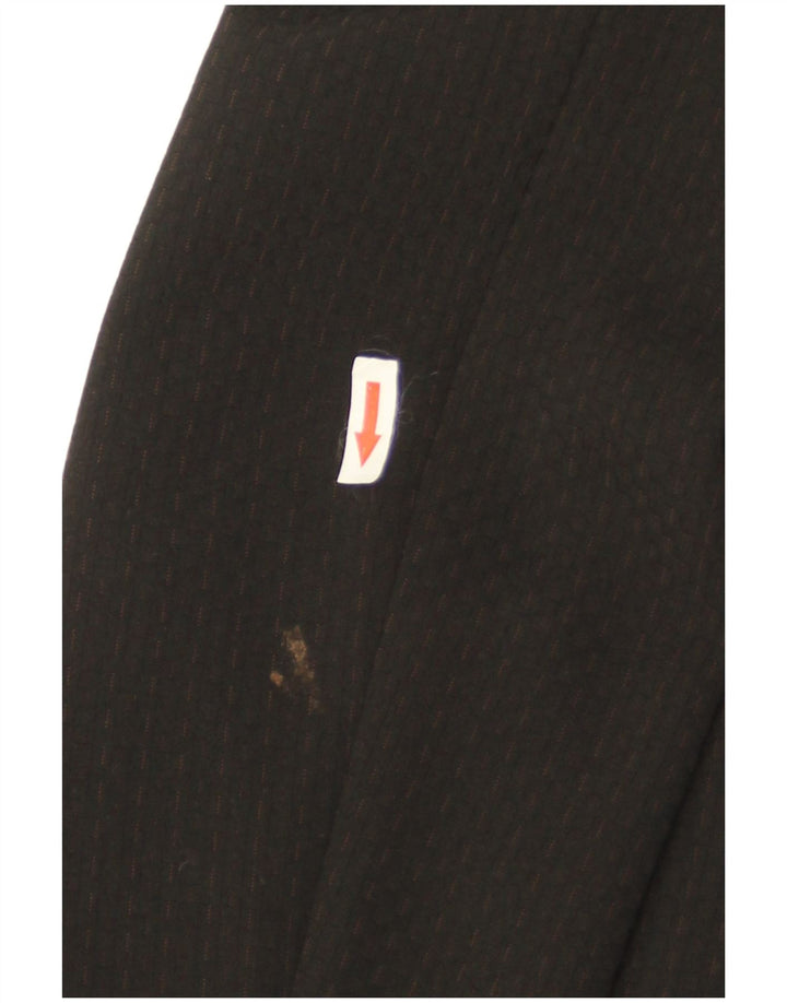 Vintage Dame Ærtefrakke IT 44 Medium Black Pinstripe Polyester