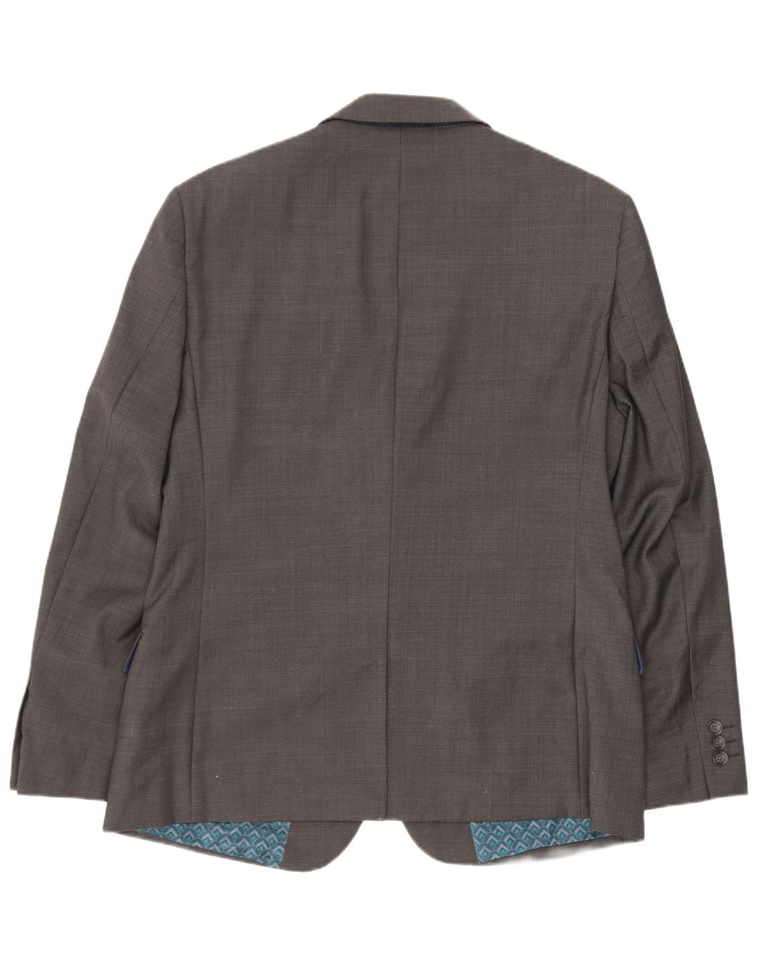 Ted Baker Herre Short 2 Button Blazer Jacket UK 40 Large Grey Wool