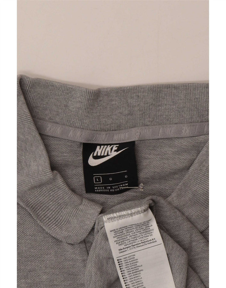 Nike Poloshirt til mænd, stor grå flækket bomuld