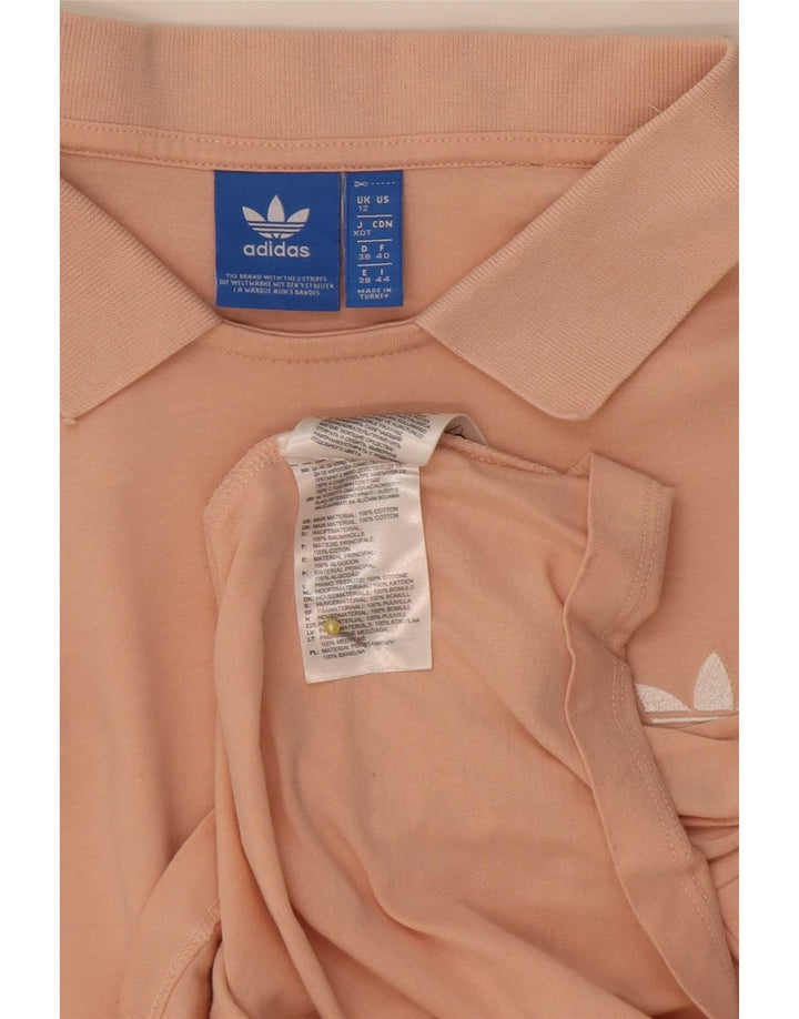 Adidas Dame Polo Shirt UK 12 Medium Pink Bomuld