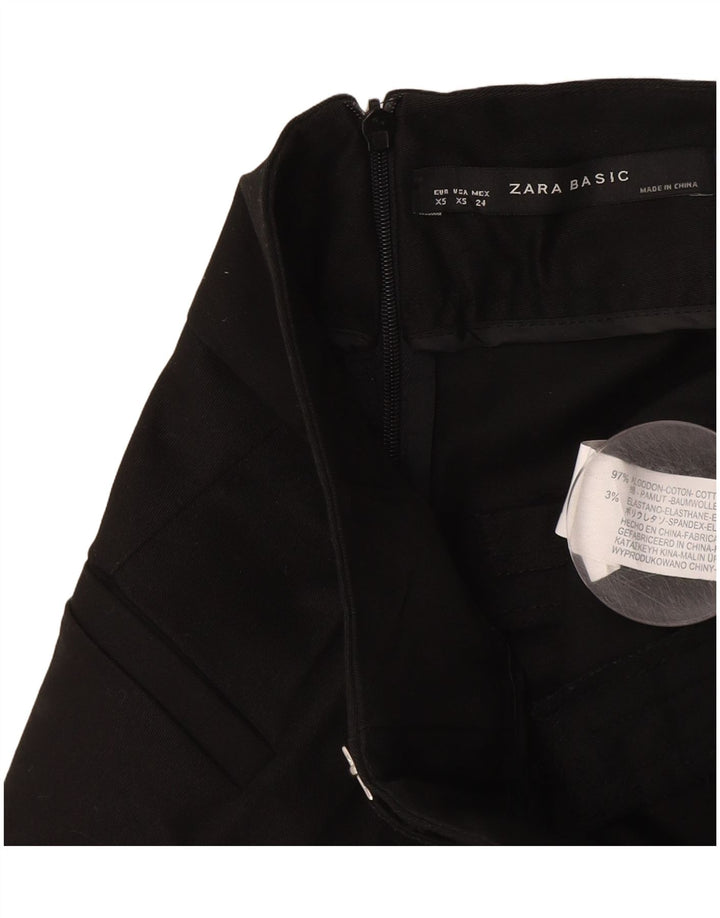 Zara A-line nederdel til kvinder XS W24 Sort bomuld
